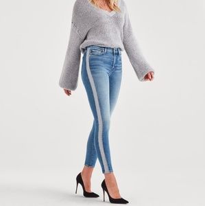 Luxe Vintage High Waist Skinny with silver stripe